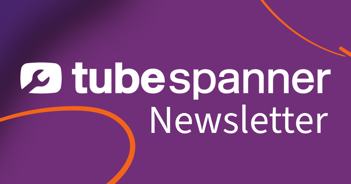 TubeSpanner Newsletter logo on a purple background