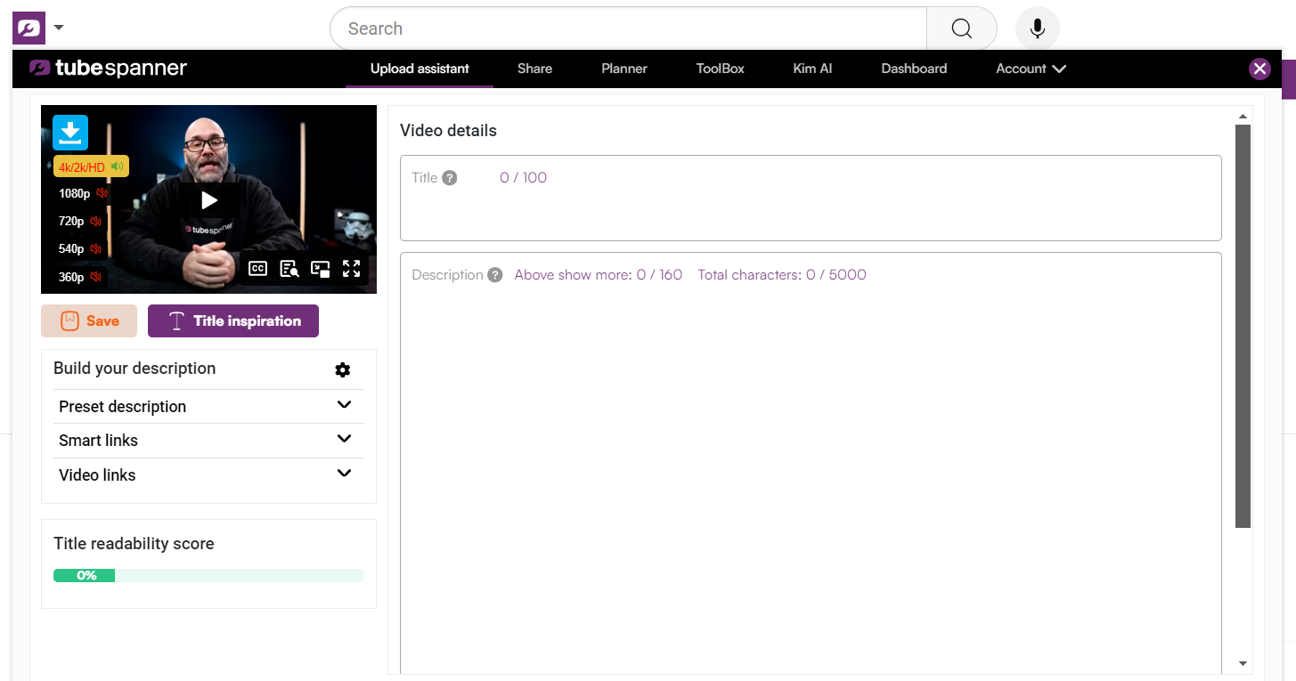TubeSpanner browser extension