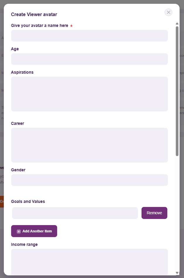 TubeSpanner Create pop-up