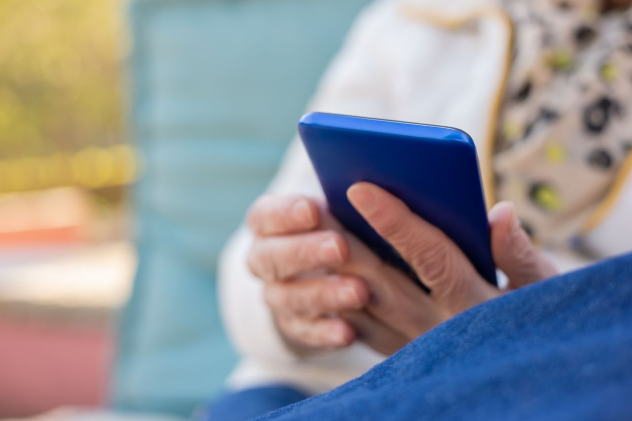 person looking at phone