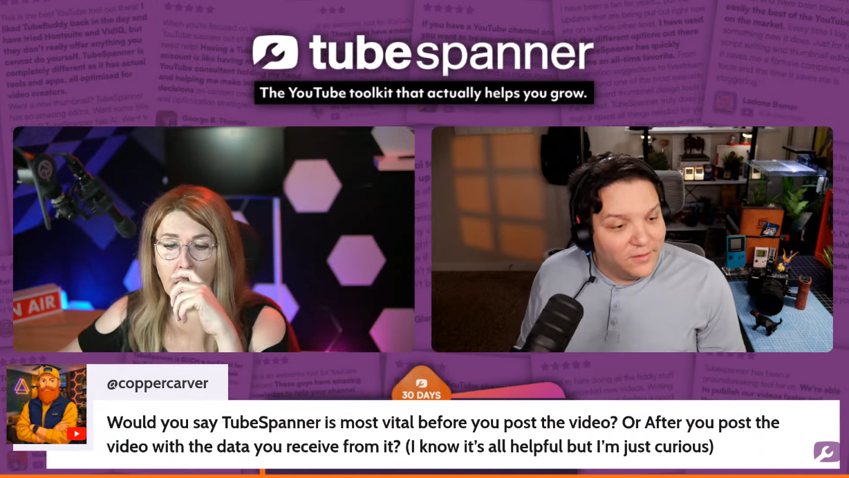 TubeSpanner livestream