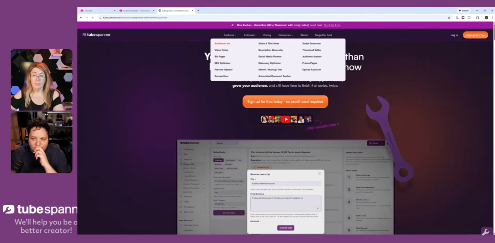 TubeSpanner Features