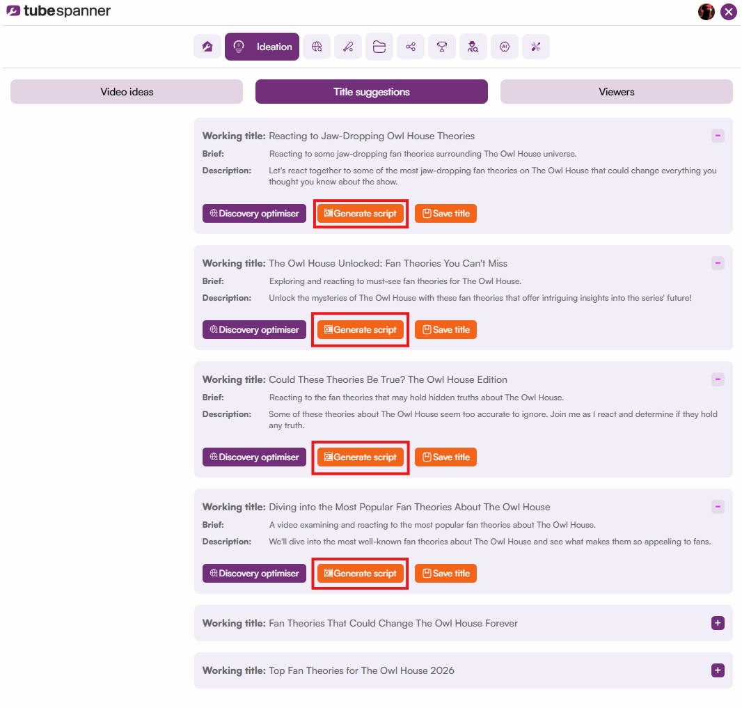 TubeSpanner Generate Script