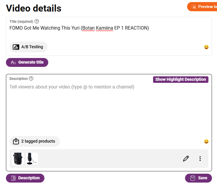 TubeSpanner upload assistant browser extension
