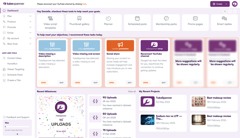 TubeSpanner CMS Dashboard