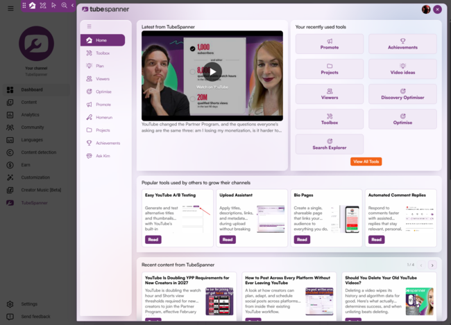 TubeSpanner Browser Extension