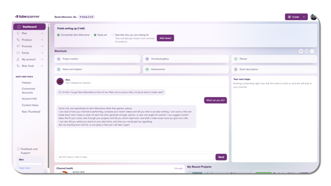 Ask Kim Dashboard