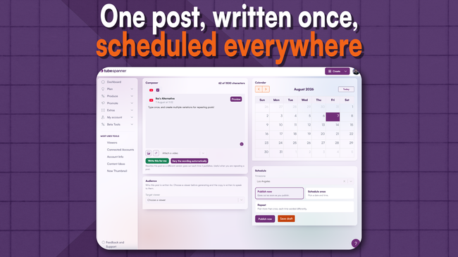 TubeSpanner Social Media Planner