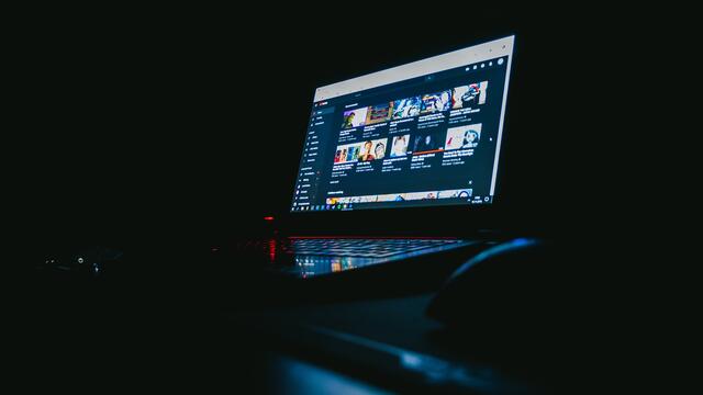 Moody image of YouTube on a computer