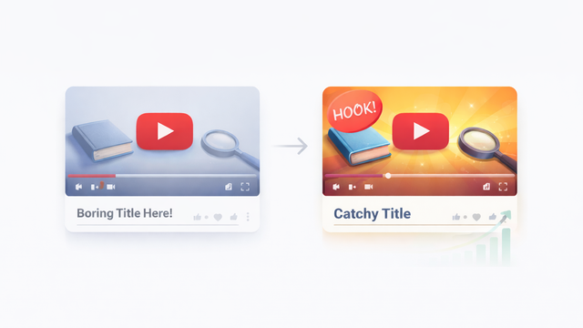 Side-by-side illustration of two YouTube thumbnails, showing a dull version compared to a more visually engaging and improved version.