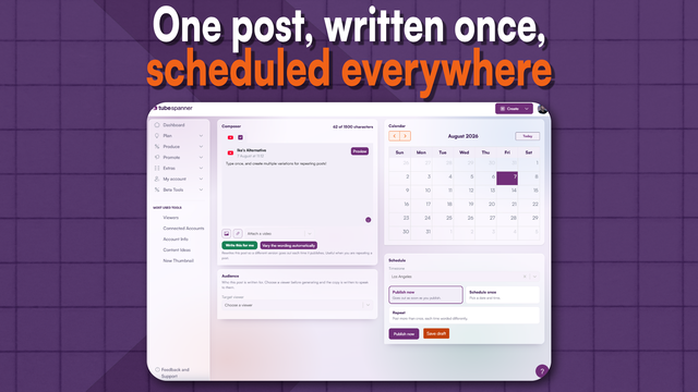 TubeSpanner Social Media Planner